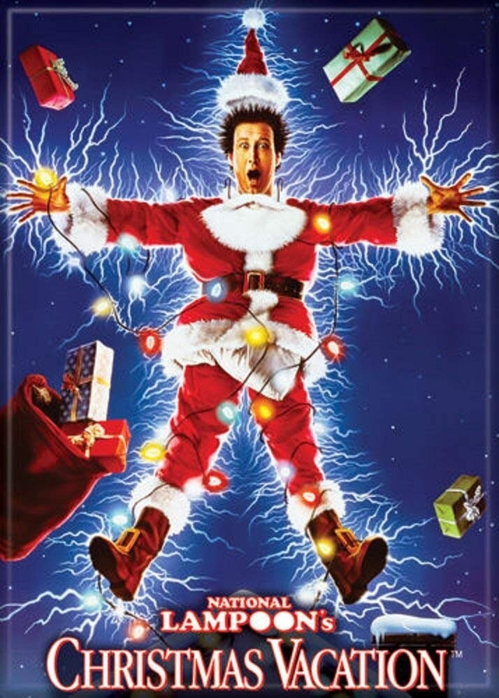 CHRISTMAS VACATION Movie Poster Magnet for Refrigerators and Lockers National Lampoon's Classic Movie Funny Chevy Chase Griswold Lit Up