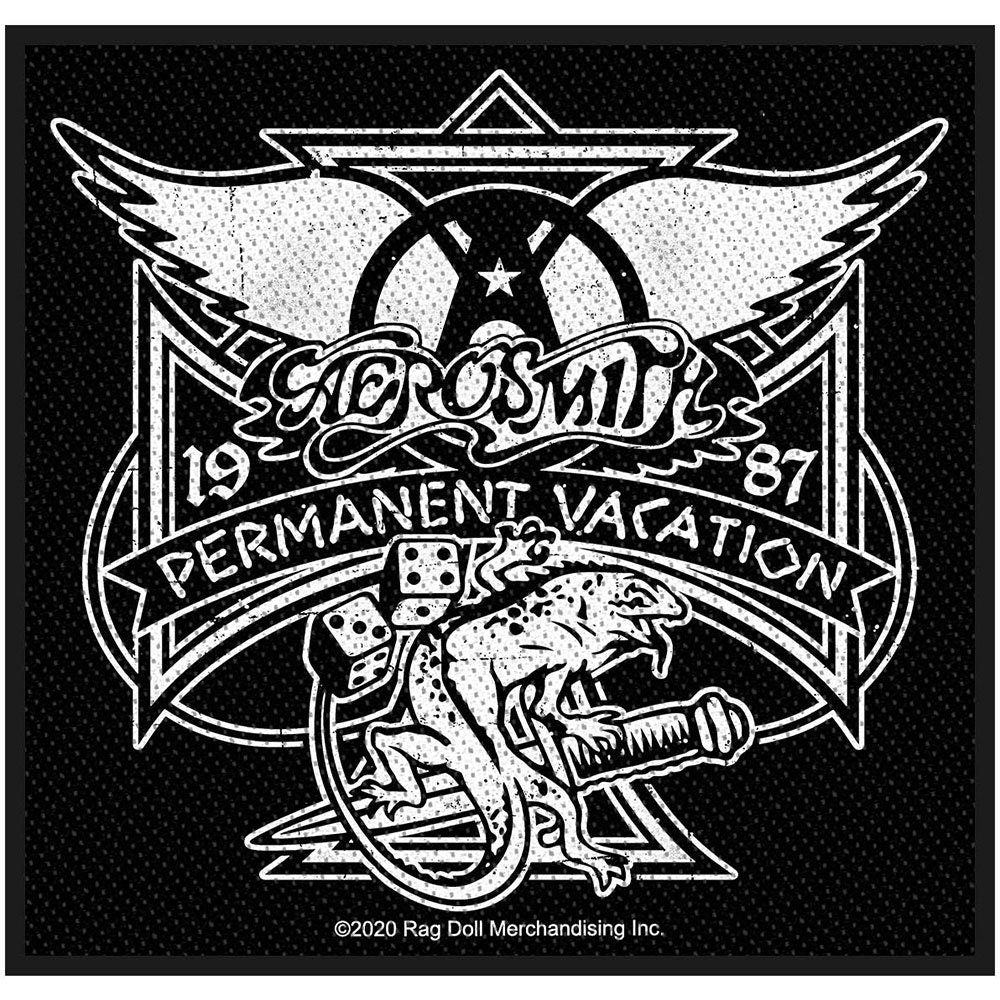 AEROSMITH Patch - Approx 4x4 Inch - Aerosmith Permanent Vacation Embroidered Patch Applique Craft Supply - Officially Licensed