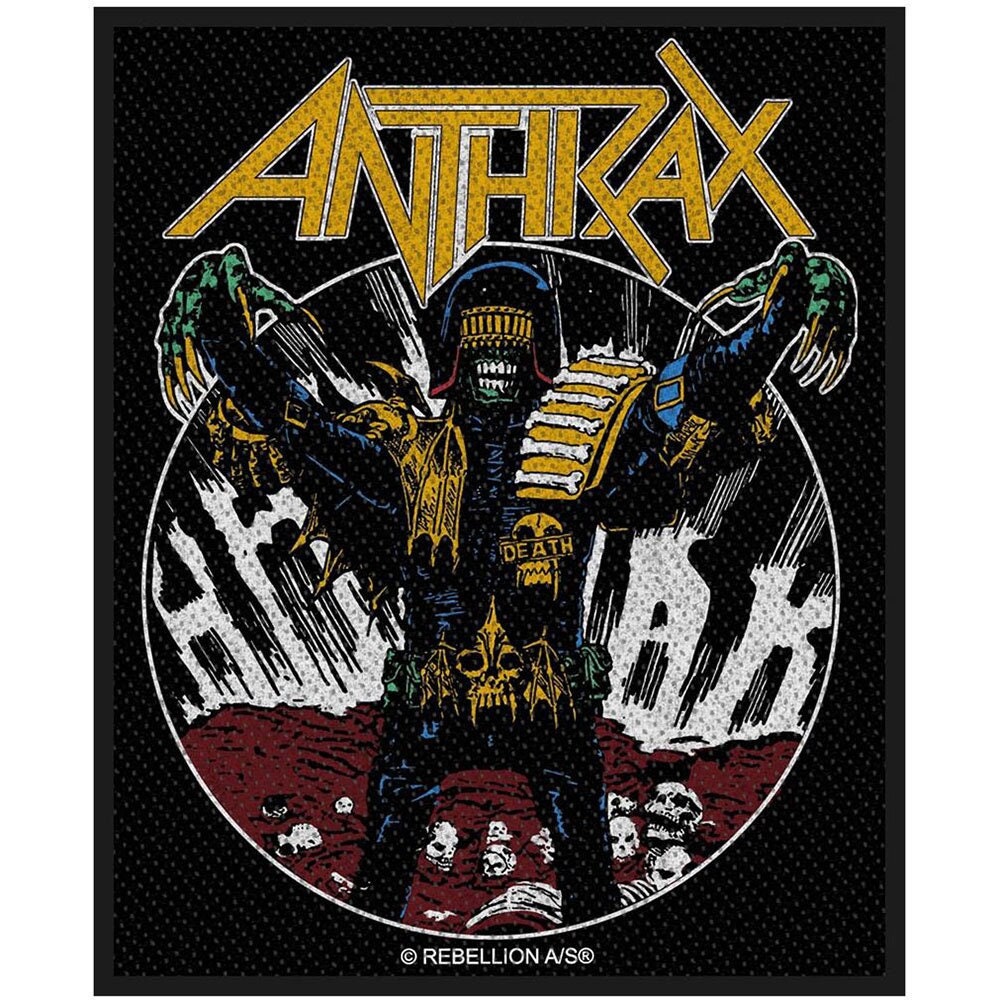 ANTHRAX Judge Death Patch - Approx 4x3.75 Inch - Anthrax Judge Death Embroidered Patch Applique Craft Supply - Officially Licensed