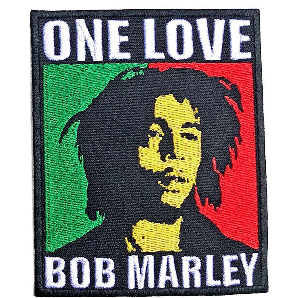 BOB MARLEY One Love Patch - Approx 4x3.2 Inch - Bob Marley Jamaican Reggae Embroidered Patch Applique Craft Supply - Officially Licensed