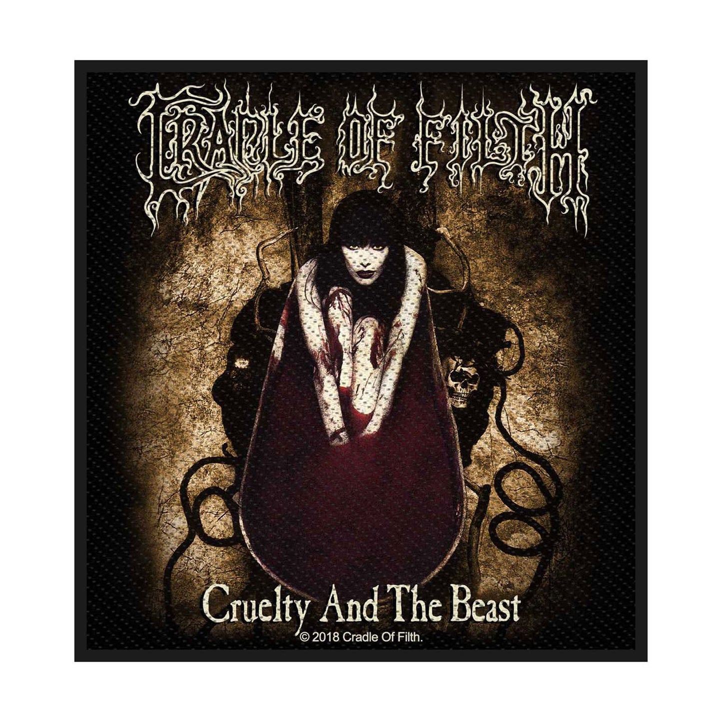 CRADLE OF FILTH Cruelty and the Beast Patch - 4x4 Inch - Cradle Of Filth Embroidered Patch Applique - Officially Licensed