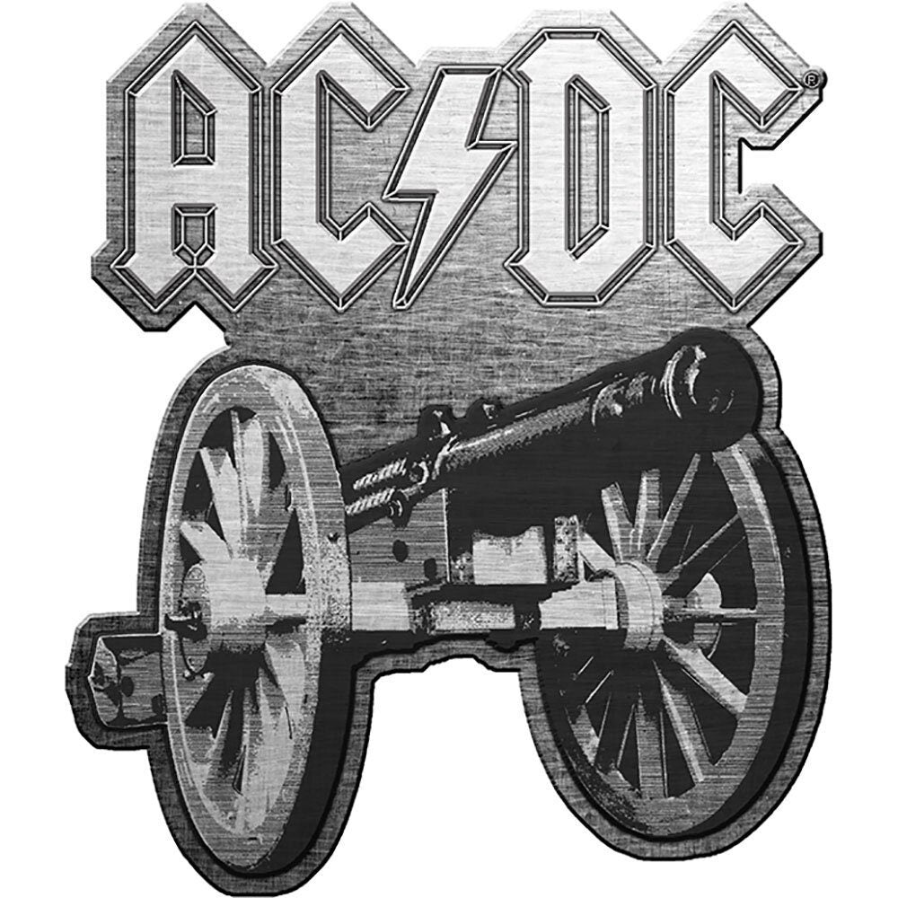 ACDC Cast Metal Pin Badge - Approx 1 Inch - AC/DC For Those About To Rock - Pinback Badge Button Lapel With Butterfly Clutch Attachment