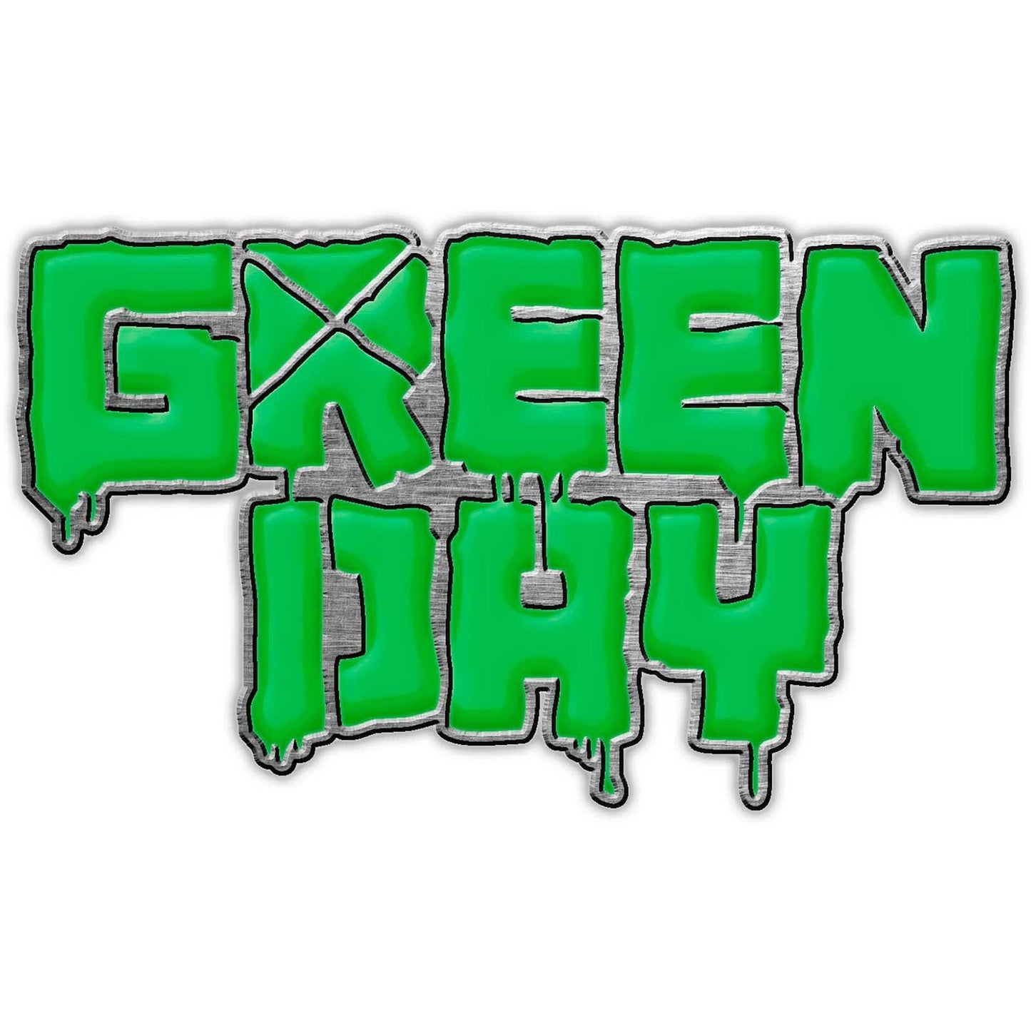 GREEN DAY Enamel Metal Pin Badge - Approx 1 Inch - Green Day Band Logo - Pinback Badge Button Lapel With Butterfly Clutch Attachment