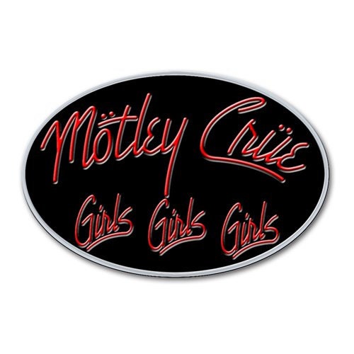 MOTLEY CRUE Metal Pin Badge - Approx 1 Inch - Motley Crue Girls, Girls, Girls - Pinback Badge Button Lapel With Butterfly Clutch Attachment