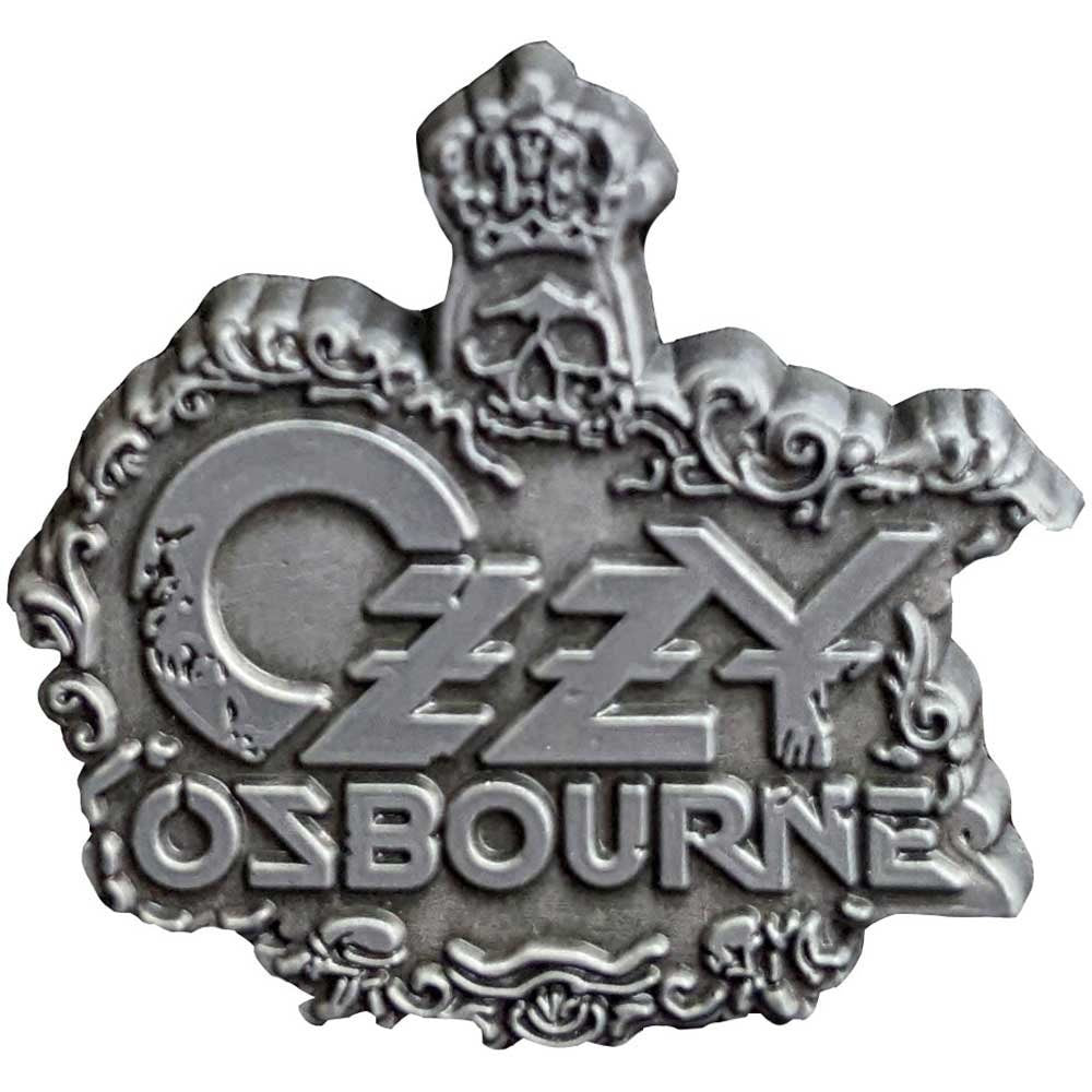 OZZY OSBOURNE Cast Metal Pin Badge - Approx 1 Inch - Ozzy Osbourne Crest - Pinback Badge Button Lapel With Butterfly Clutch Attachment