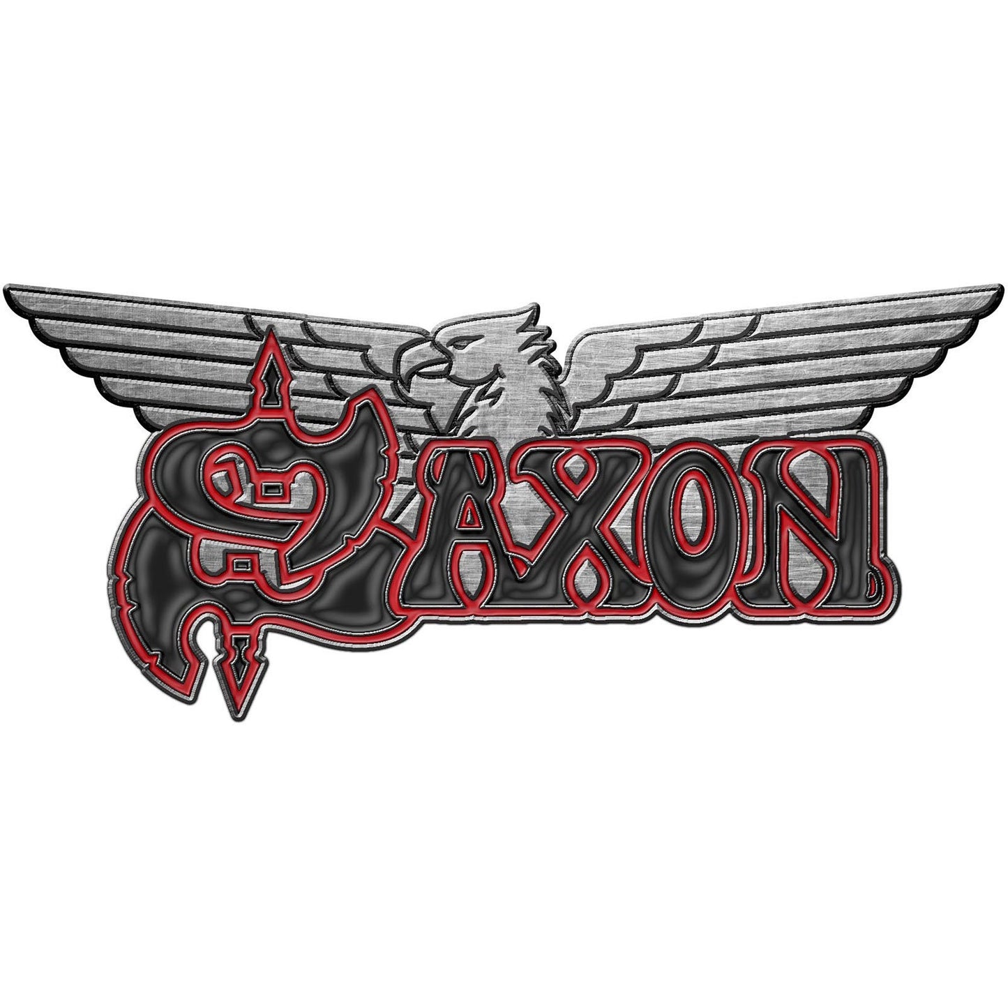 SAXON Enamel Metal Pin Badge - Approx 1 Inch - Saxon Logo Eagle - Pinback Badge Button Lapel Lapel With Butterfly Clutch Attachment