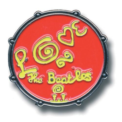 BEATLES Metal Pin Badge - Approx 1 Inch - Beatles Drum Love - Pinback Badge Button Lapel With Butterfly Clutch Attachment