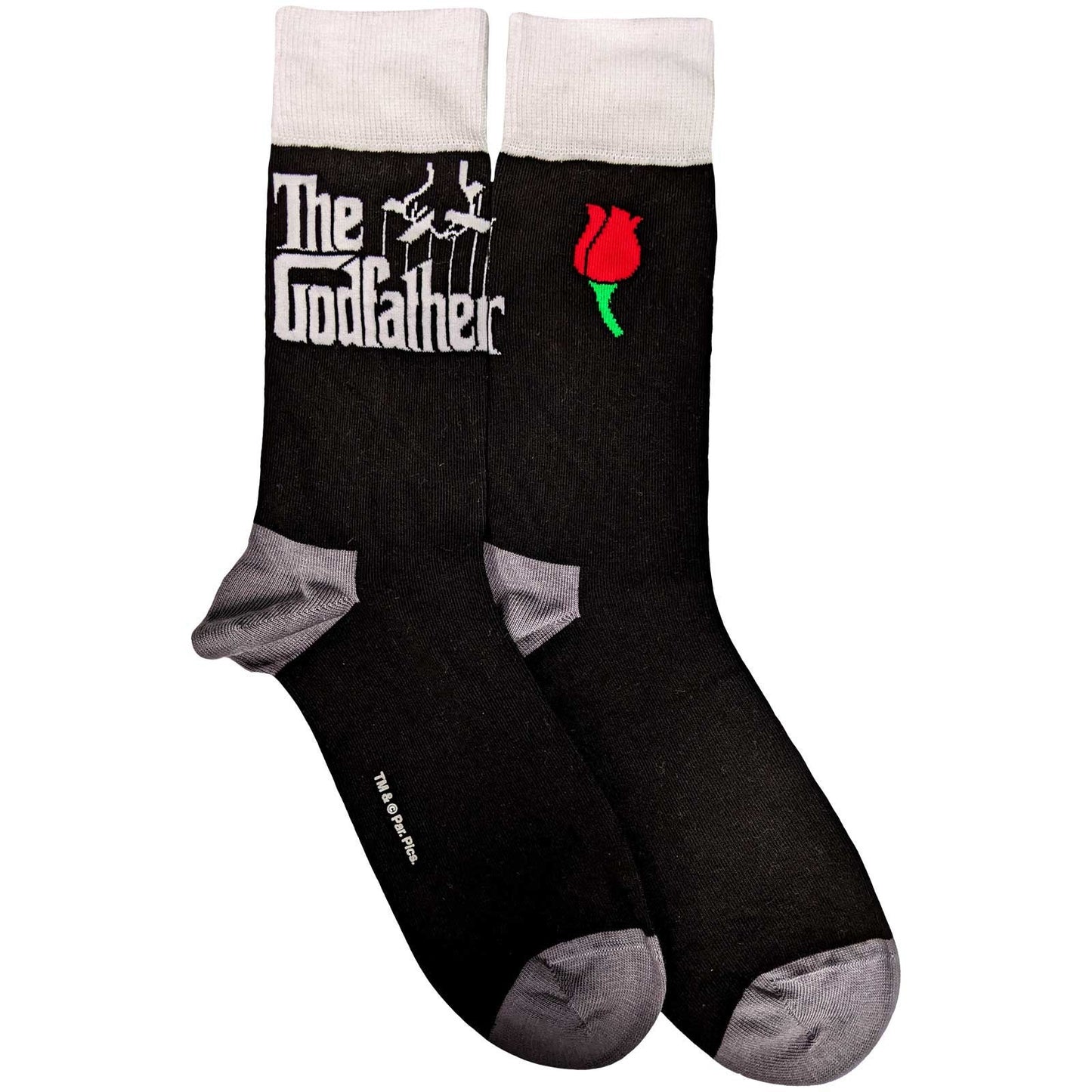 THE GODFATHER Socks - Movie White Pattern Unisex Ankle Socks - Men's Adult 8-12 - Officially Licensed Craft Costume Supply