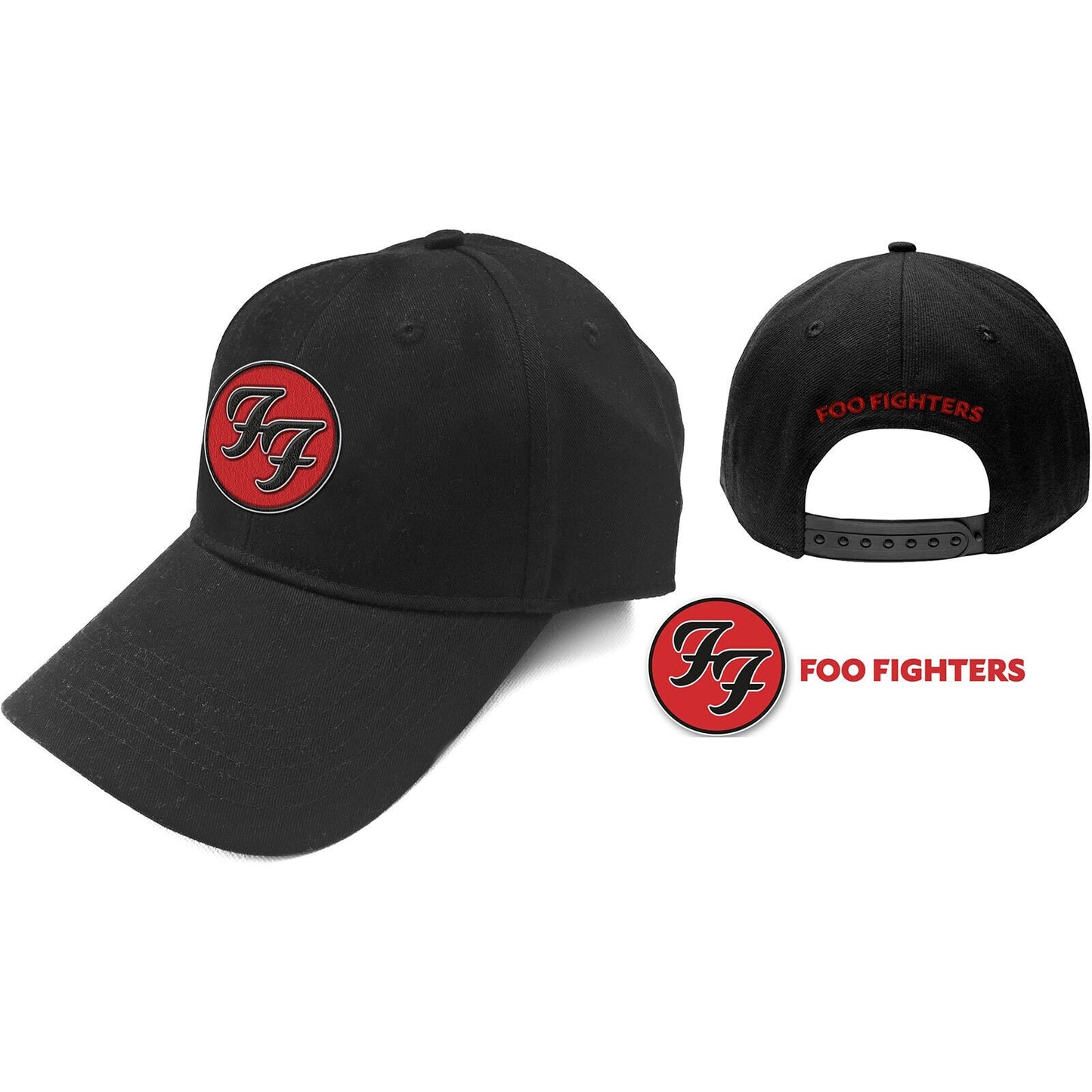 FOO FIGHTERS Unisex Cap Hat - Made to Order - Black Foo Fighters FF Logo Adjustable Snapback Baseball Cap - Officially Licensed!
