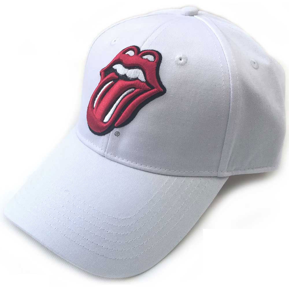 THE ROLLING STONES Unisex Cap Hat - Made to Order - White Rolling Stones Classic Tongue Adjustable Baseball Cap - Officially Licensed!