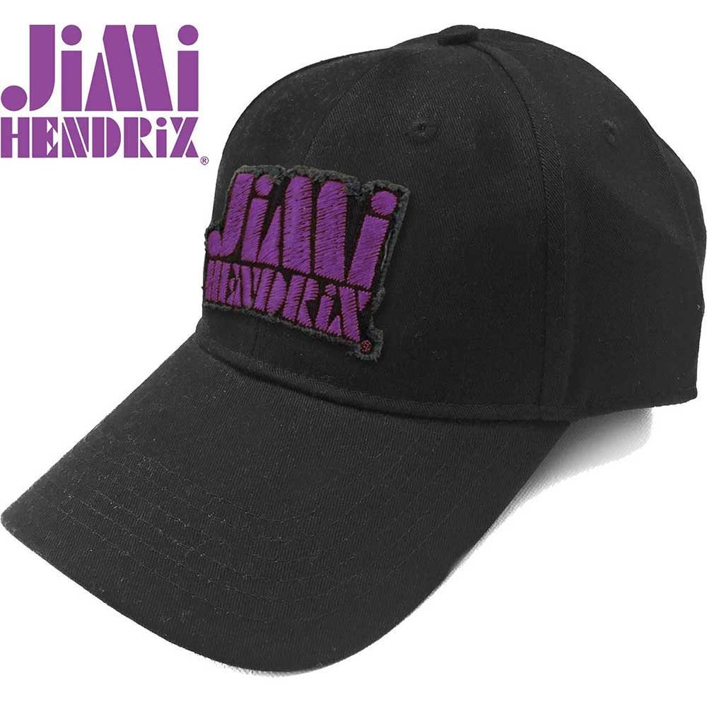 JIMI HENDRIX Unisex Cap Hat - Made to Order - Black Jimi Hendrix Purple Stencil Logo Adjustable Baseball Cap - Officially Licensed!