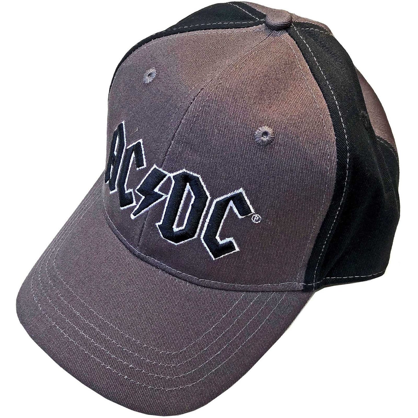 ACDC Unisex Cap Hat - Made to Order - Charcoal Grey and Black ACDC Logo Adjustable Baseball Cap - Officially Licensed!