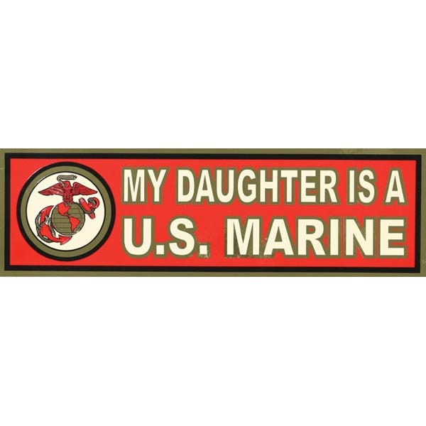 My Daughter Is a Marine Vinyl Decal Sticker - 11.25x3 Inch - United States Marine Corps USMC Military Decal Bumper Sticker Car Truck Window