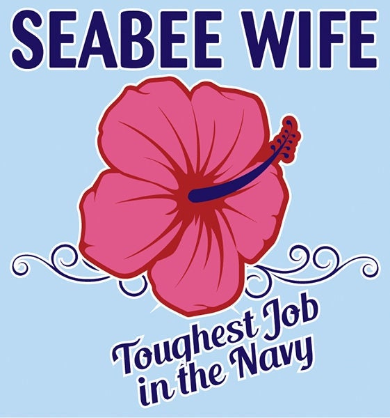 Seabee Wife Vinyl Decal Sticker - 3.25x4.25 Inch - United States Navy Proud Wife USN Clear Decal For Car Truck Window Vehicle Military