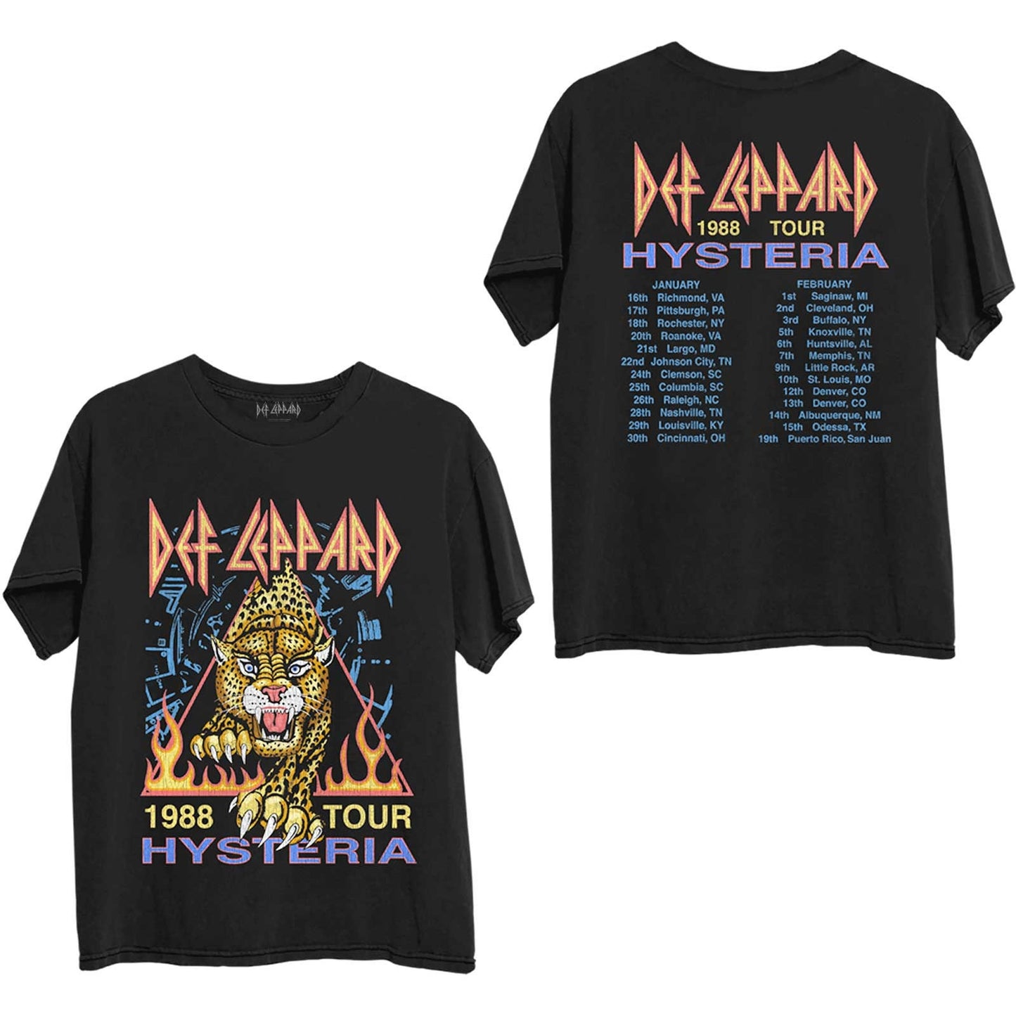 DEF LEPPARD Hysteria 1988 Tour T-Shirt Unisex - Made to Order - Front/Back Design T-Shirt Men Women - Music Metal Rock Band Concert Shirt