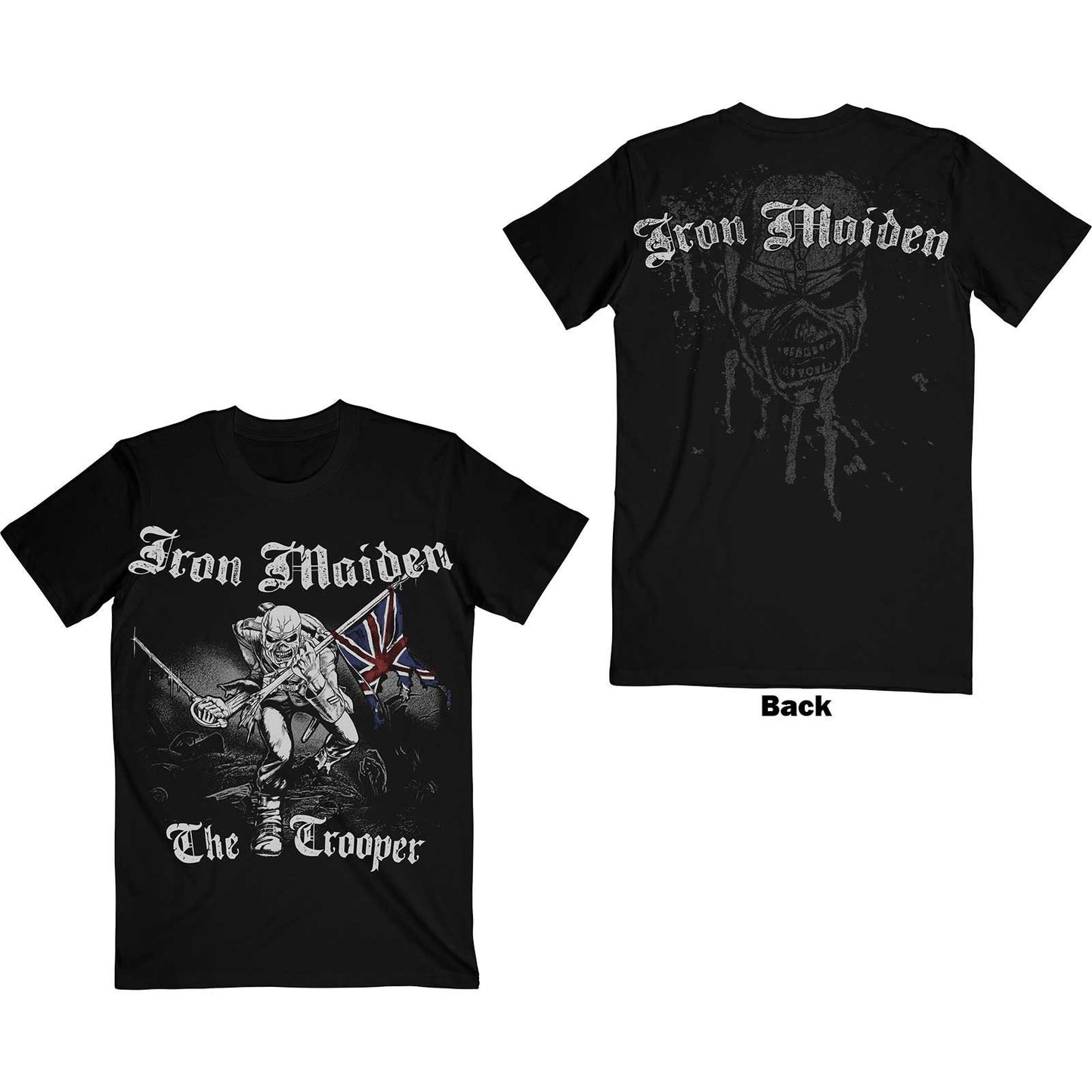 IRON MAIDEN Sketched Trooper T-Shirt Unisex - Made to Order - Front and Back T-Shirt For Men and Women - Music Metal Rock Band Concert Shirt