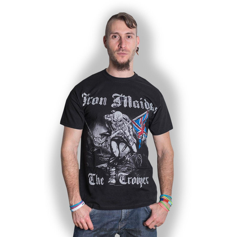 IRON MAIDEN Sketched Trooper T-Shirt Unisex - Made to Order - Front and Back T-Shirt For Men and Women - Music Metal Rock Band Concert Shirt