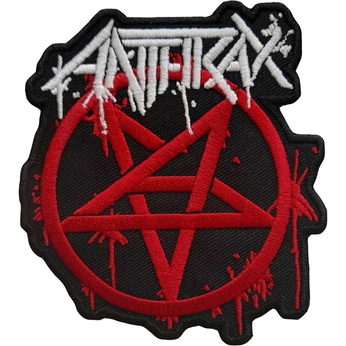 ANTHRAX Pent  Logo Patch - 3x3.5 Inch - Anthrax Pentagram Logo Embroidered Patch Applique Craft Supply - Officially Licensed