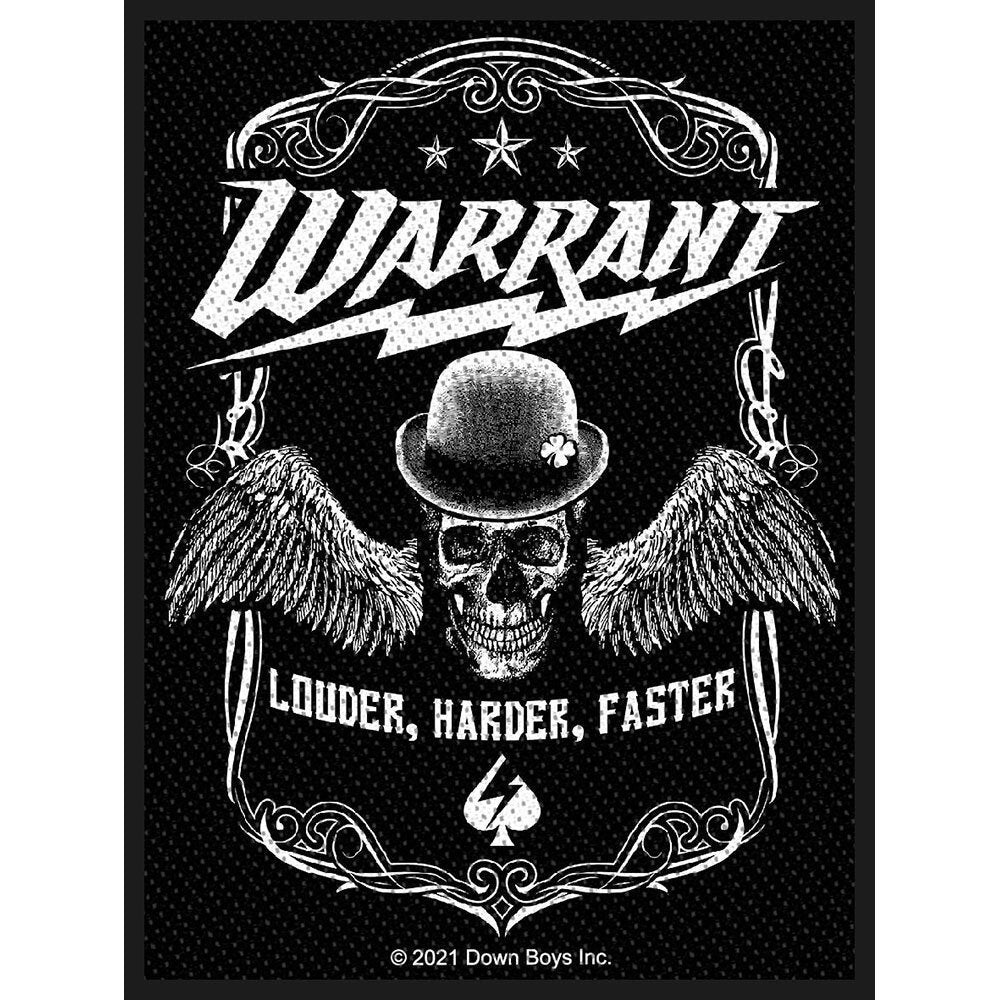WARRANT Band Patch - 4x3 Inch - Warrant Louder Harder Faster Embroidered Patch Applique Craft Supply - Officially Licensed