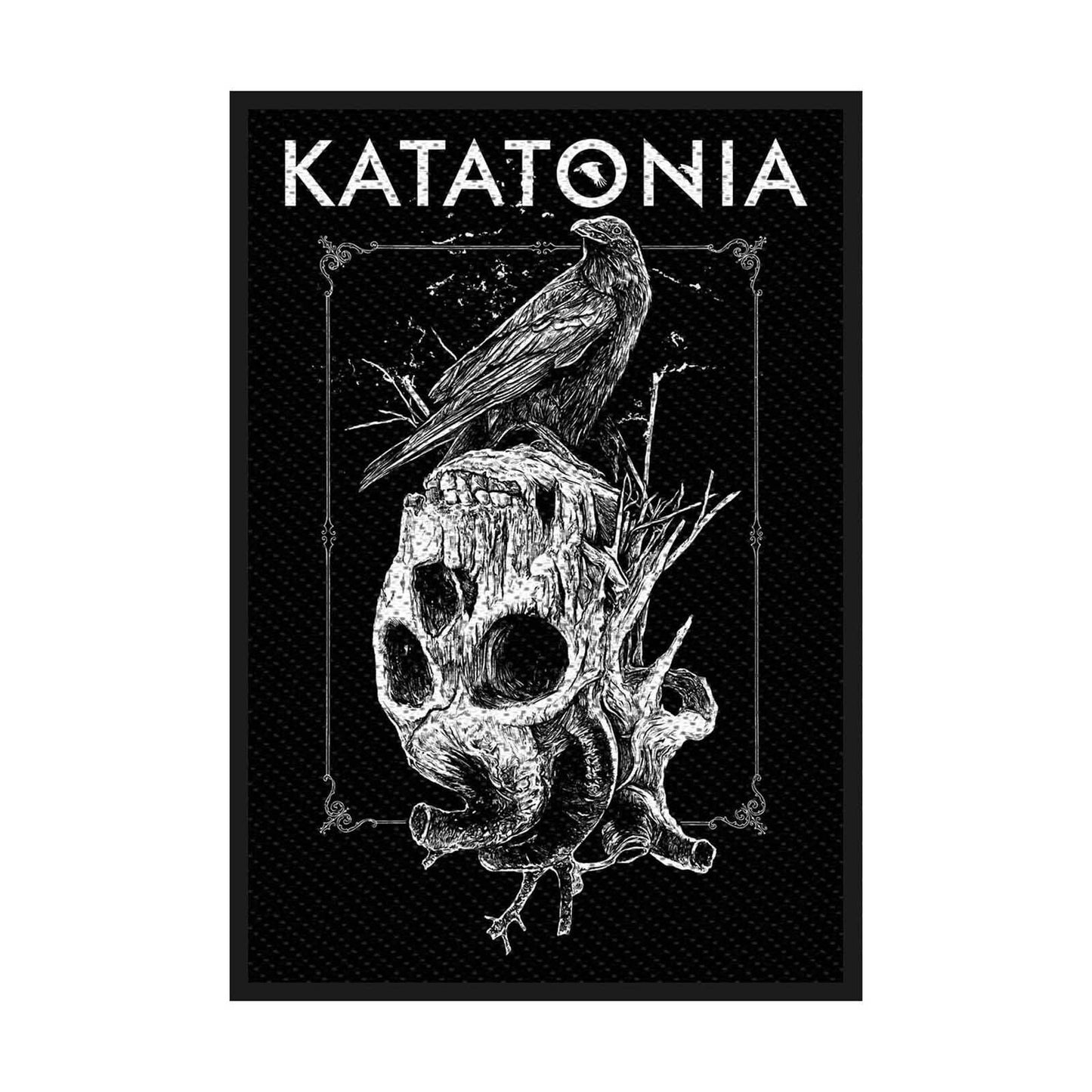 KATATONIA Crow on Skull Patch - 3.9x3.1 Inch - Swedish Heavy Metal Band Embroidered Patch Applique Craft Supply - Officially Licensed
