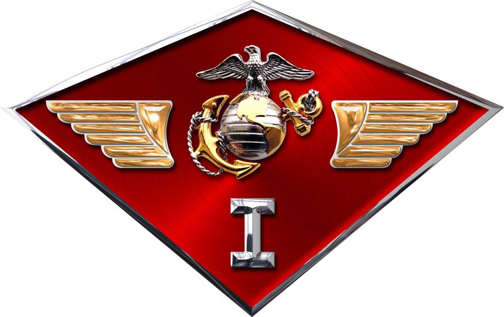 1st Marine Aircraft Wing Vinyl Decal Sticker - 3.5 Inch - Aviation United States Marines Clear Decal For Car Truck Window Vehicle Military