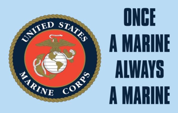 Once a Marine Always a Marine Vinyl Decal Sticker - 5.5x3.5 Inch - United States Marines Clear Decal For Car Truck Window Vehicle Military