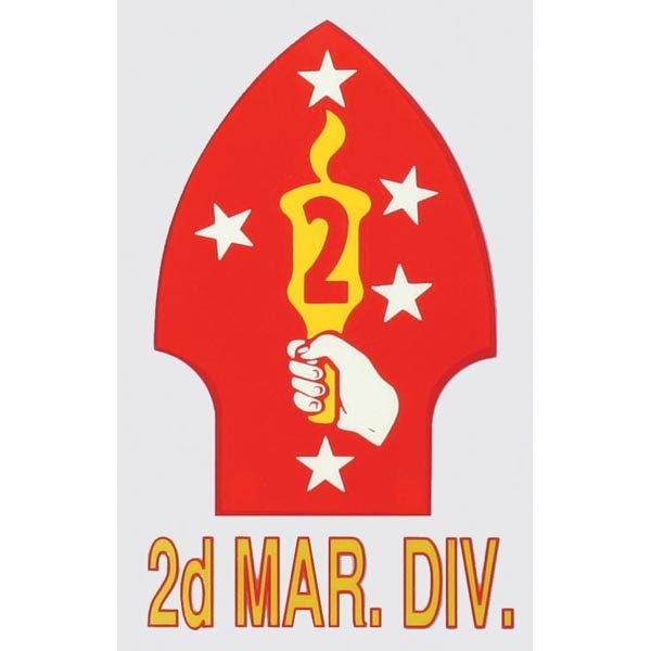 2D Marine Division Vinyl Decal Sticker - 3.25x5.25 Inch - United States Marines Corps USMC Clear Decal Car Truck Window Vehicle Military