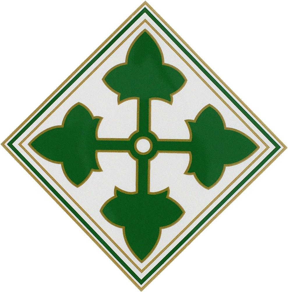 ARMY 4th Infantry Division Combat Service Badge Decal Sticker - United States ARMY Decal For Car Truck Window Vehicle Military Craft Supply