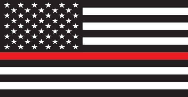 American Flag Thin Red Line Firefighter Vinyl Decal Sticker - 4.5x2.3 Inch - Firefighter Clear Decal Car Truck Window Vehicle Craft Supply