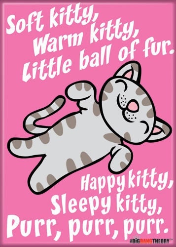 BIG BANG THEORY Soft Kitty Magnet for Refrigerators and Lockers With Soft Kitty Warm Kitty