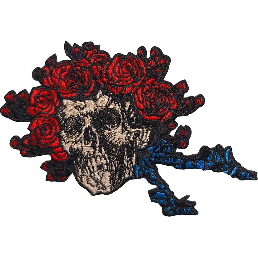 GRATEFUL DEAD Bertha Skull Patch - 5x3 Inch - Garcia Rock Band Skull Roses Embroidered Patch Applique Craft Supply - Officially Licensed
