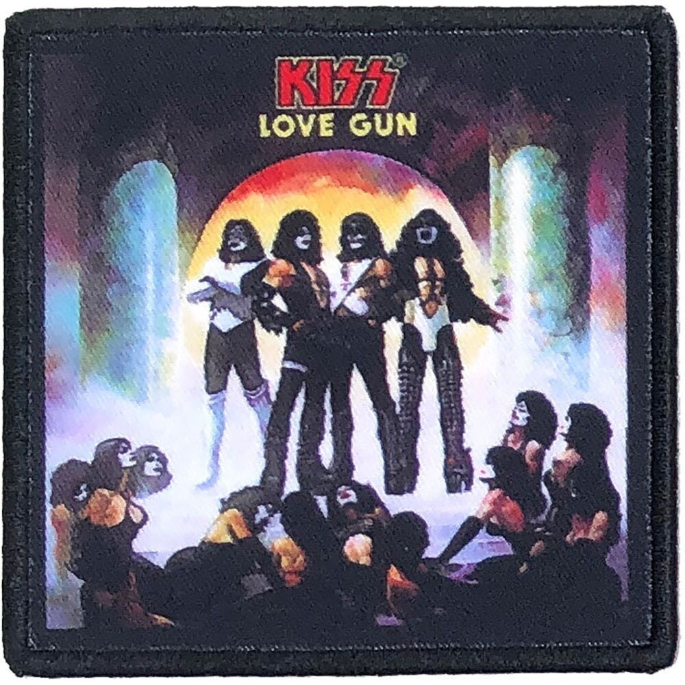 KISS Love Gun Patch - 3.5x3.5 Inch - KISS Love Gun Rock Band Album Cover Embroidered Patch Applique Craft Supply - Officially Licensed
