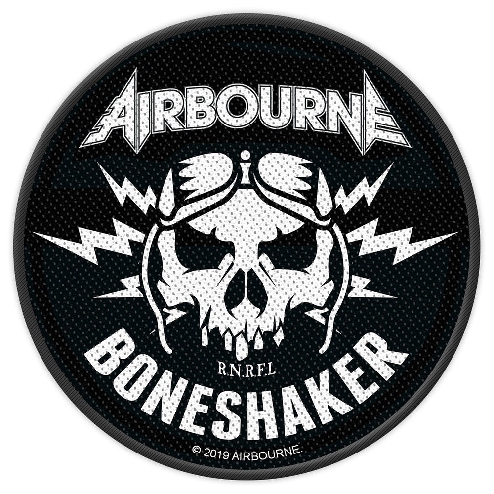 AIRBOURNE BONESHAKER Patch - Approx 4x4 Inch - Airbourne Boneshaker Embroidered Patch Applique Craft Supply - Officially Licensed