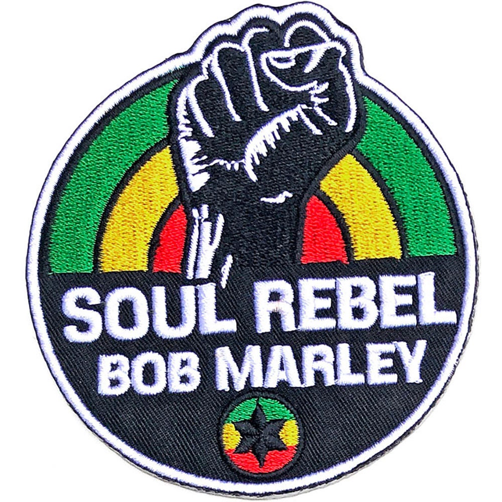 BOB MARLEY Soul Rebel Patch - Approx 3 Inch - Bob Marley Jamaican Reggae Embroidered Patch Applique Craft Supply - Officially Licensed