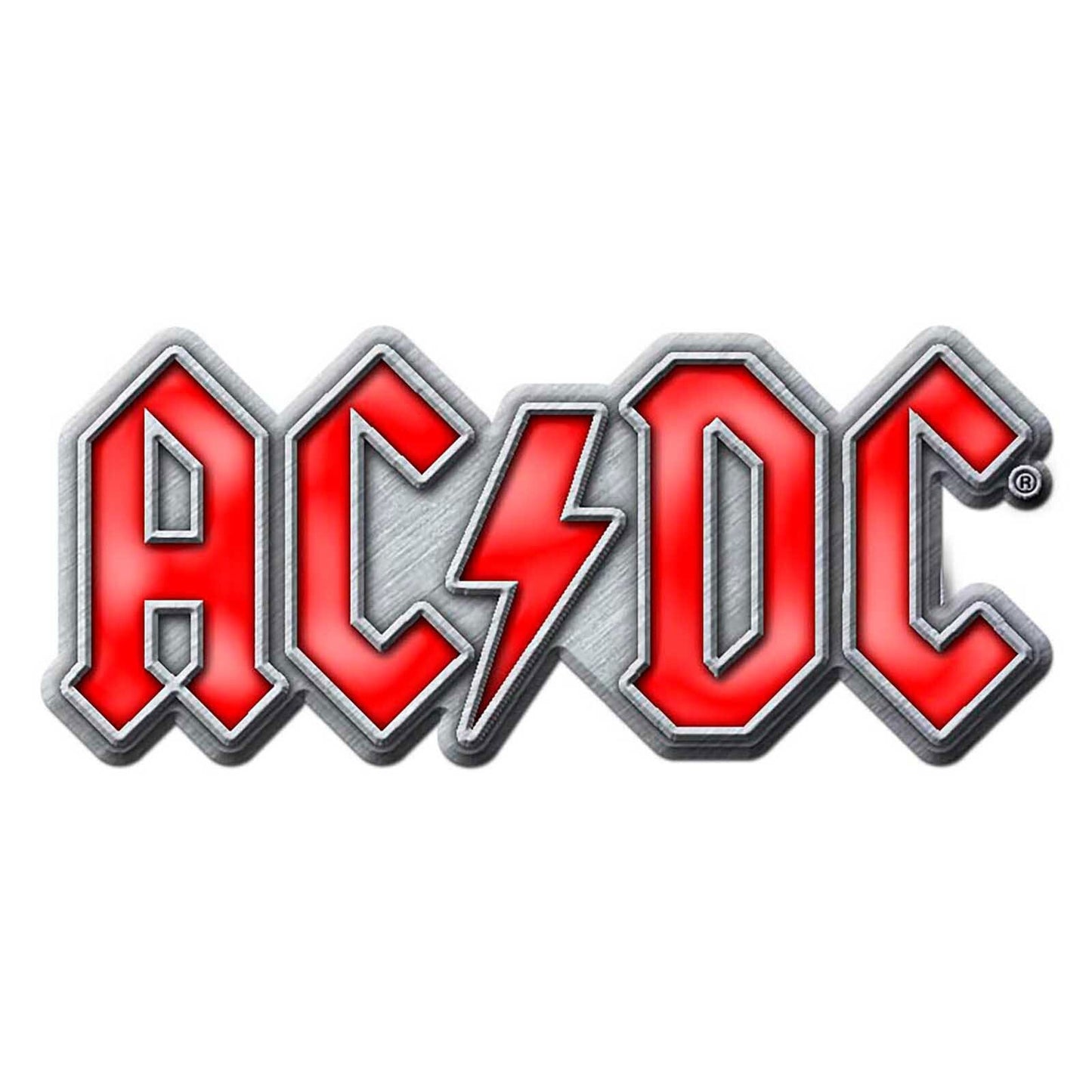 ACDC Enamel Metal Pin Badge - Approx 1 Inch - AC/DC Red Band Logo - Pinback Badge Button Lapel With Butterfly Clutch Attachment