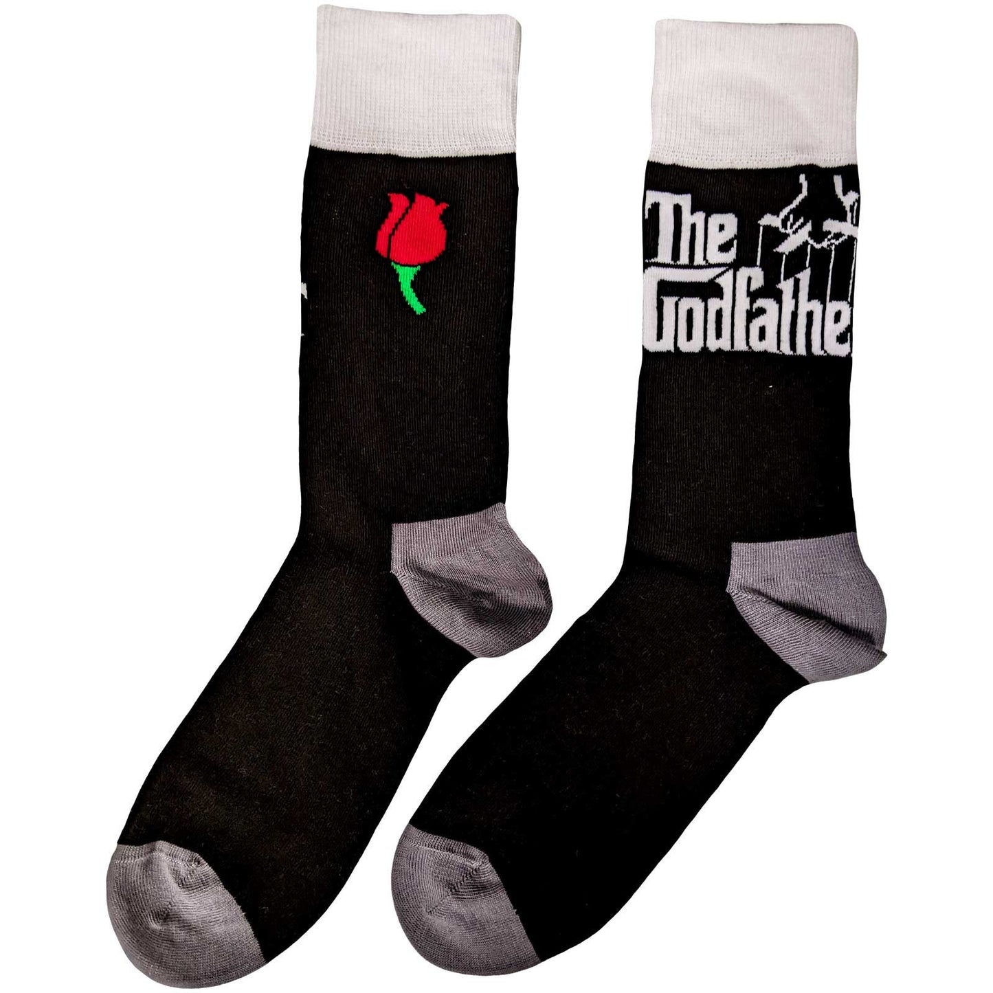 THE GODFATHER Socks - Movie White Pattern Unisex Ankle Socks - Men's Adult 8-12 - Officially Licensed Craft Costume Supply