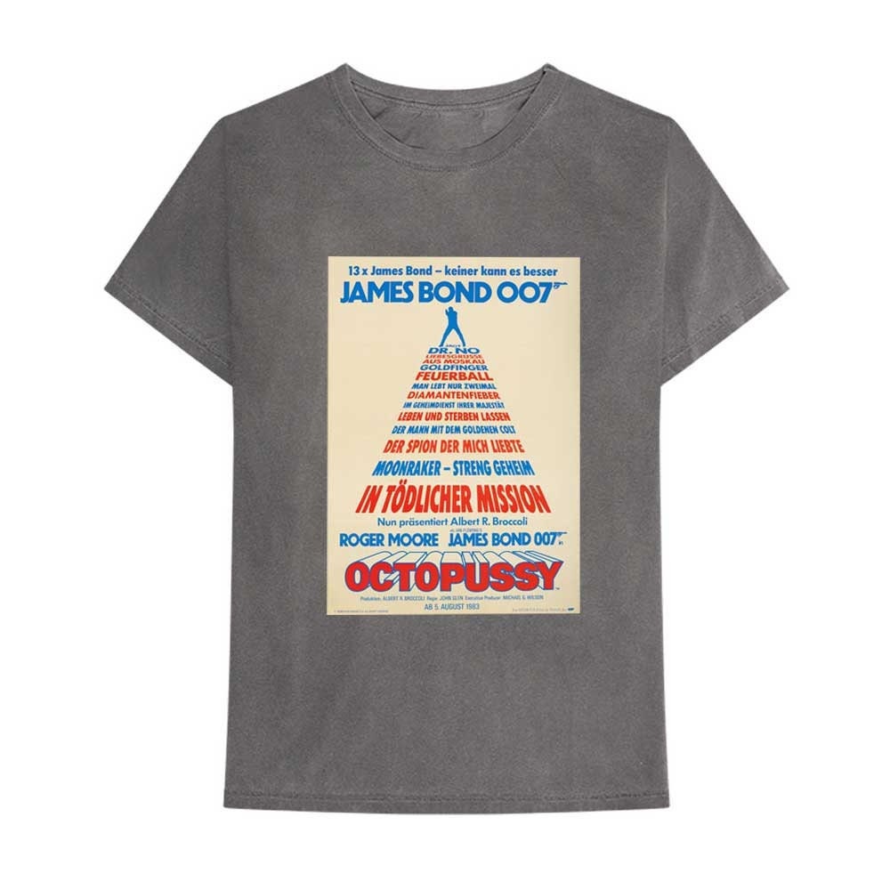 JAMES BOND 007 Octopussy German Poster T-Shirt Unisex - Made to Order - T-Shirt For Men and Women - Roger Moore Classic Movie