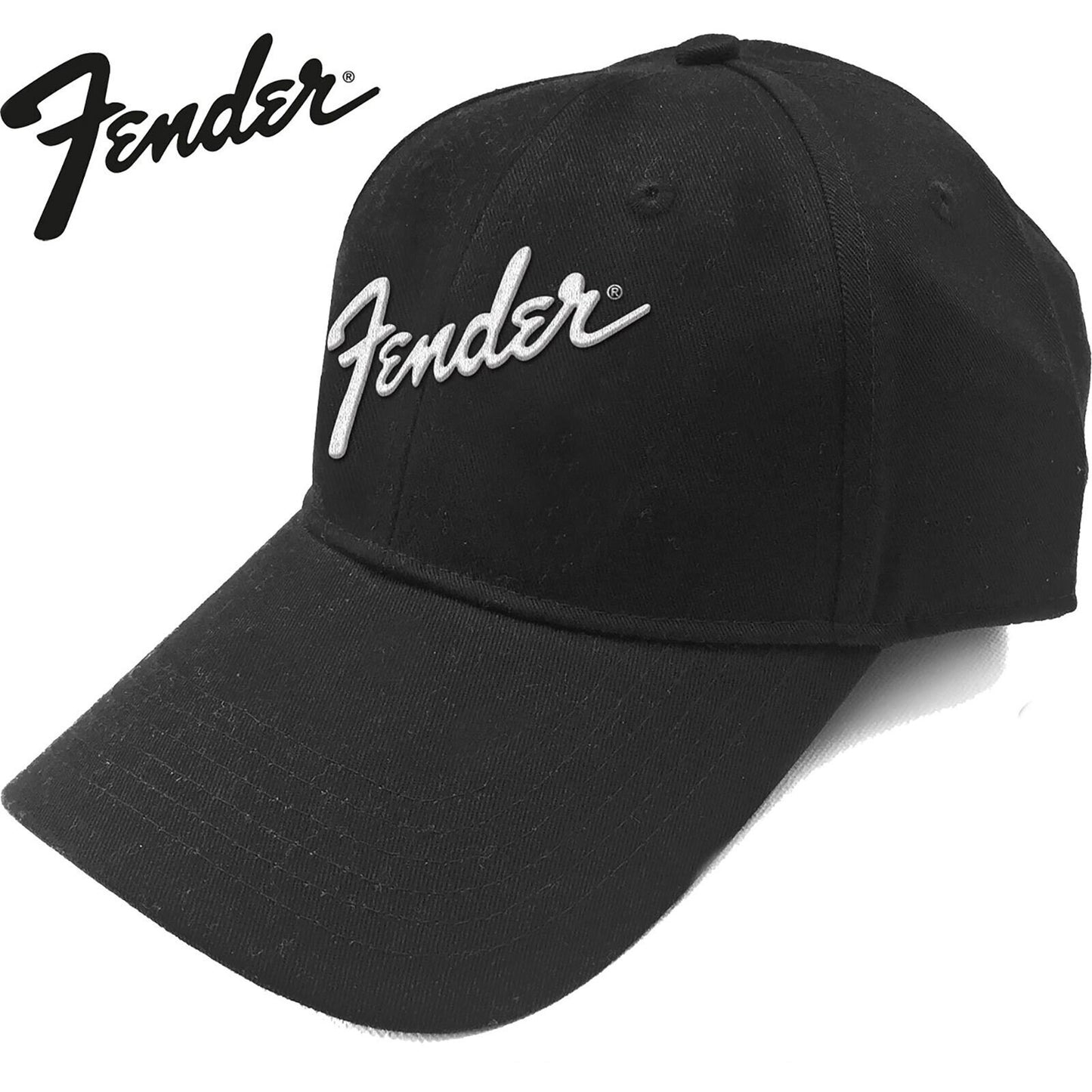 FENDER Unisex Cap Hat - Made to Order - Black Fender Guitar Logo Adjustable Baseball Cap - Officially Licensed!
