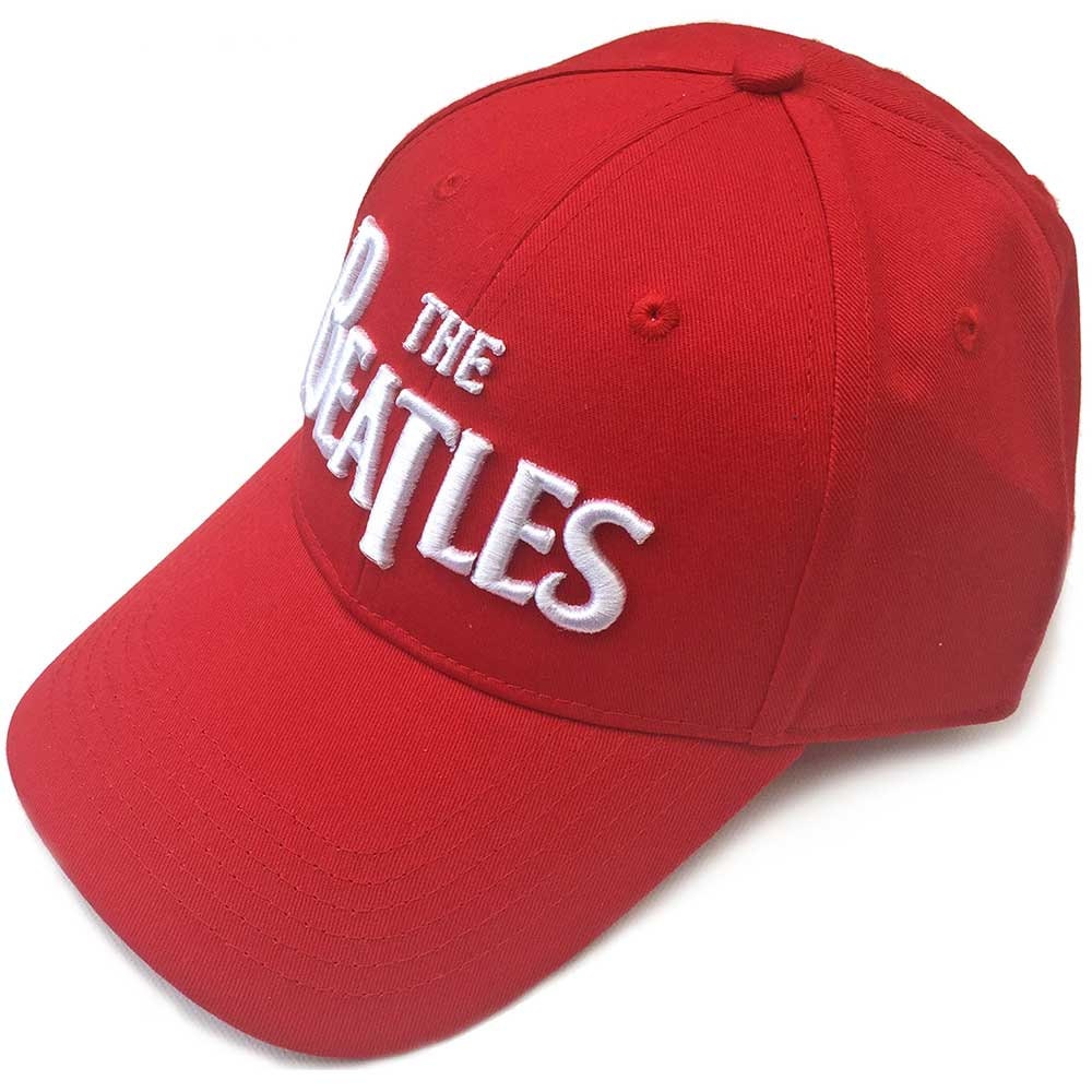 THE BEATLES Unisex Cap Hat - Made to Order - Red Beatles White Drop T Logo Adjustable Baseball Cap - Officially Licensed!
