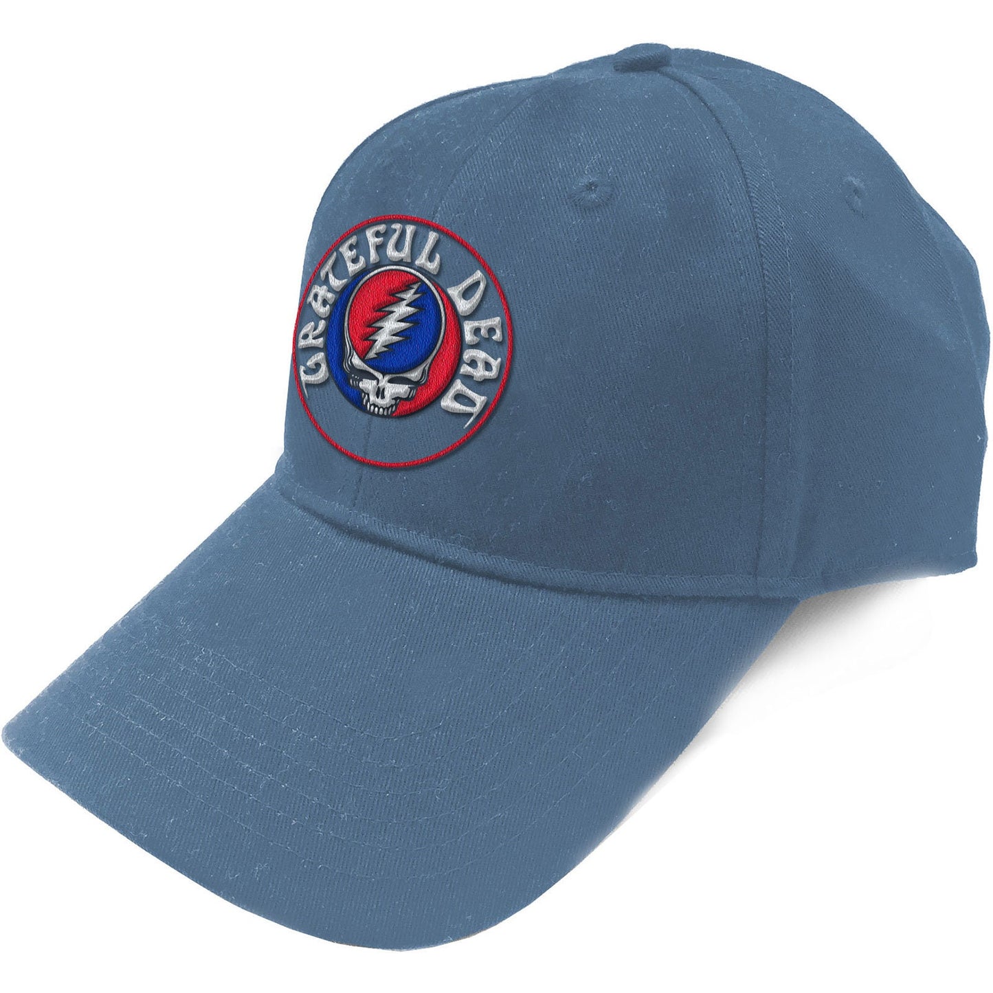 GRATEFUL DEAD Unisex Cap Hat - Made to Order - Denim Blue Grateful Dead Steal Your Face Logo Adjustable Baseball Cap - Officially Licensed!
