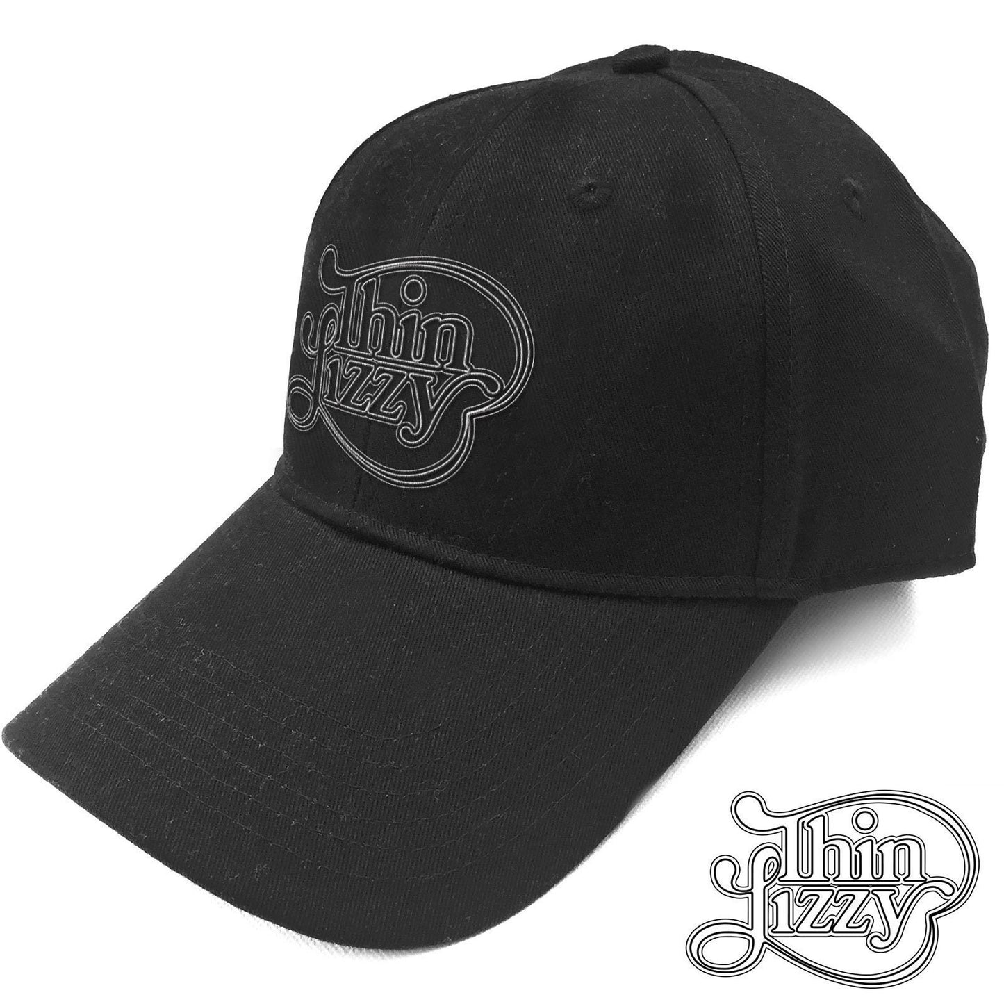THIN LIZZY Unisex Cap Hat - Made to Order - Black Thin Lizzy Scroll Logo Adjustable Baseball Cap - Officially Licensed!
