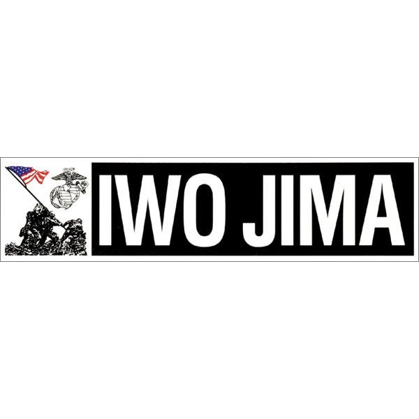 Iwo Jima USMC Vinyl Decal Sticker - Approx 11.25x2.75 Inch - WWII US Marine Corps Military Decal Bumper Sticker For Car Truck Window