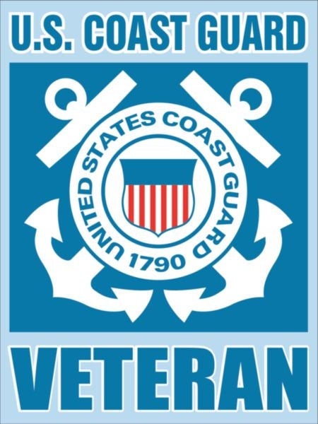 Coast Guard Veteran Vinyl Decal Sticker - Approx 4x3 Inch - United States Coast Guard USCG - Military Decal For Car Truck Window Craft