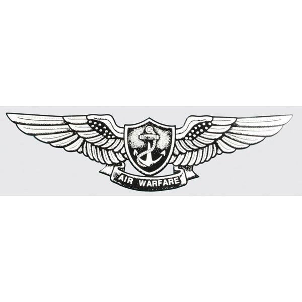 Aviation Warfare Specialist Badge Vinyl Decal Sticker - 6.75x2 Inch - United States Navy EAWS Clear Decal Car Truck Window Vehicle Military
