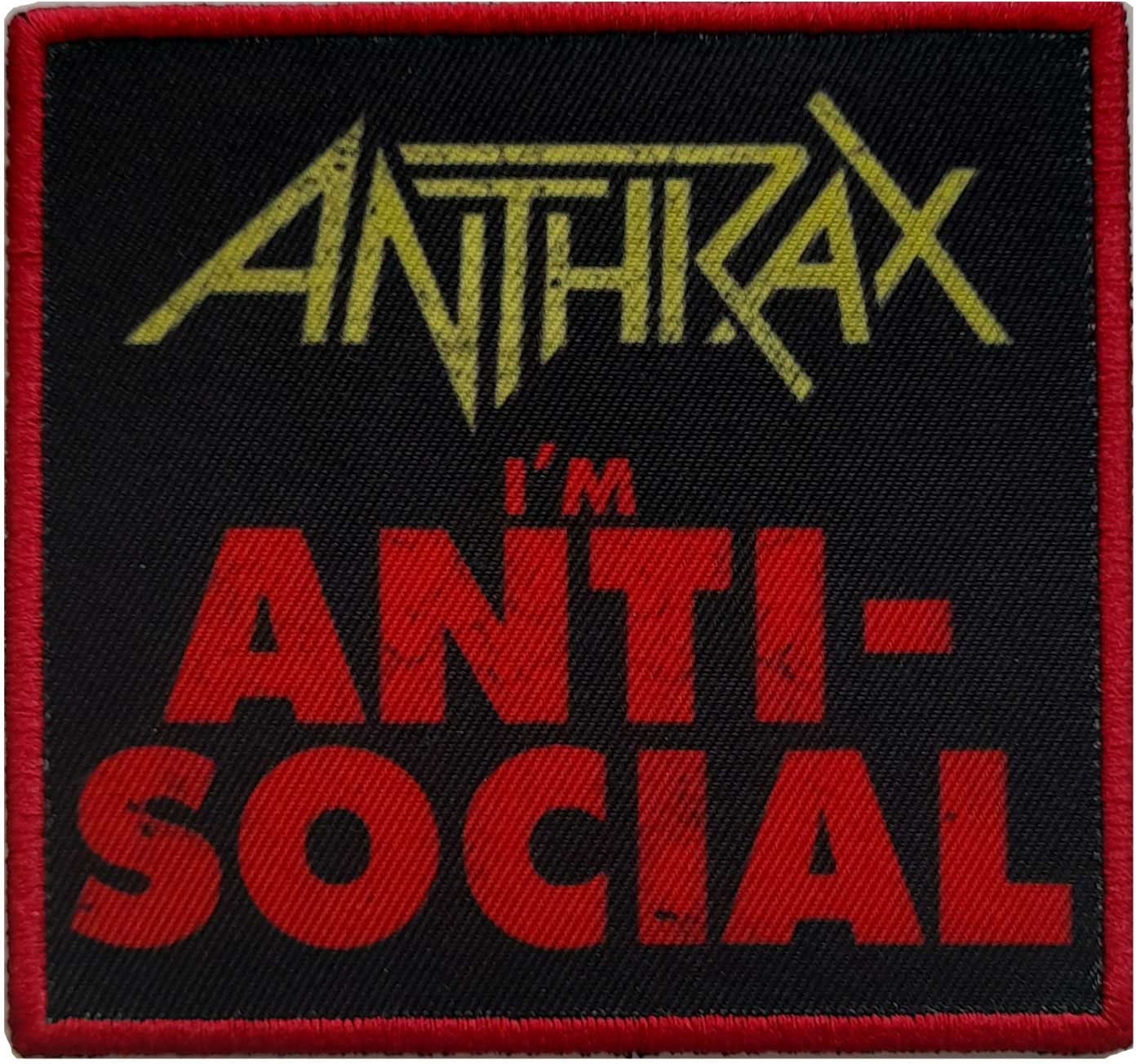 ANTHRAX Anti-Social Patch - 3x3 Inch - Anthrax Rock Band Embroidered Patch Applique Craft Supply - Officially Licensed