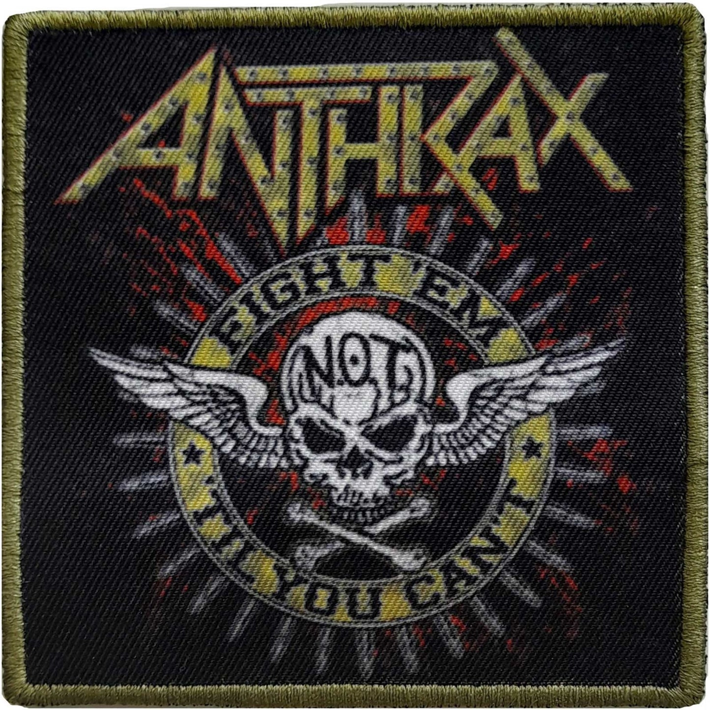 ANTHRAX Fight Patch - 3.5x3.5 Inch - Anthrax Fight 'Em Till You Can't Embroidered Patch Applique Craft Supply - Officially Licensed