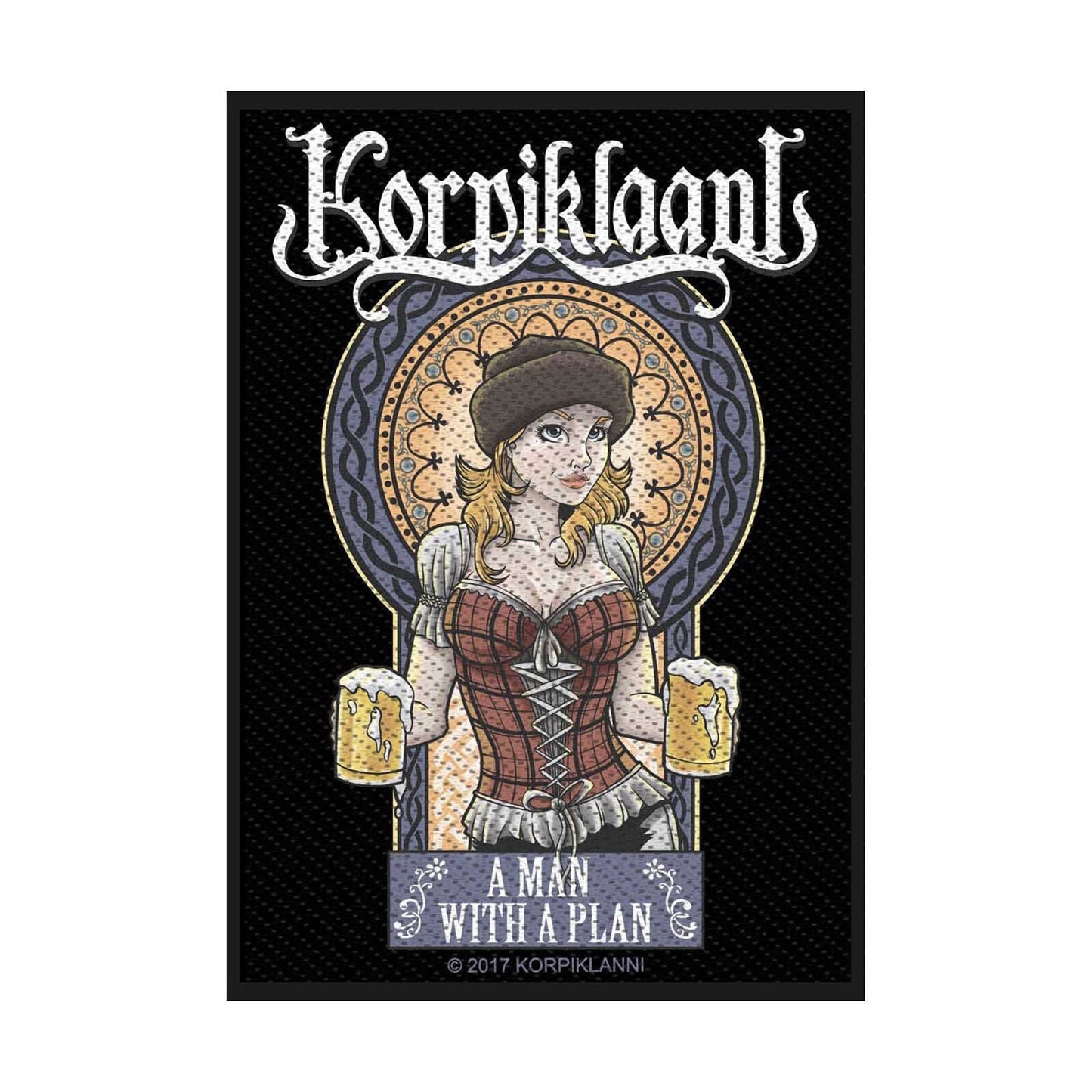 KORPIKLAANI A Man with a Plan Patch - 2.75x4 Inch - Finnish Folk Metal Band Embroidered Patch Applique Craft Supply - Officially Licensed