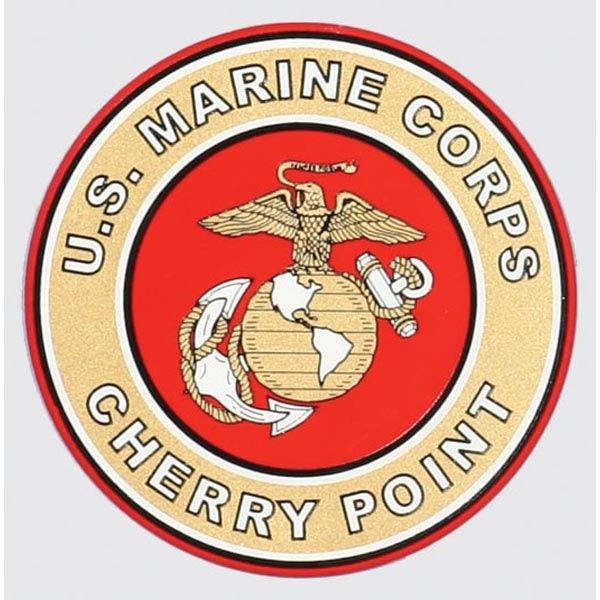 Marine Corps Cherry Point Vinyl Decal Sticker - 4 Inch - United States Marines Corps USMC Clear Decal Car Truck Window Vehicle Military