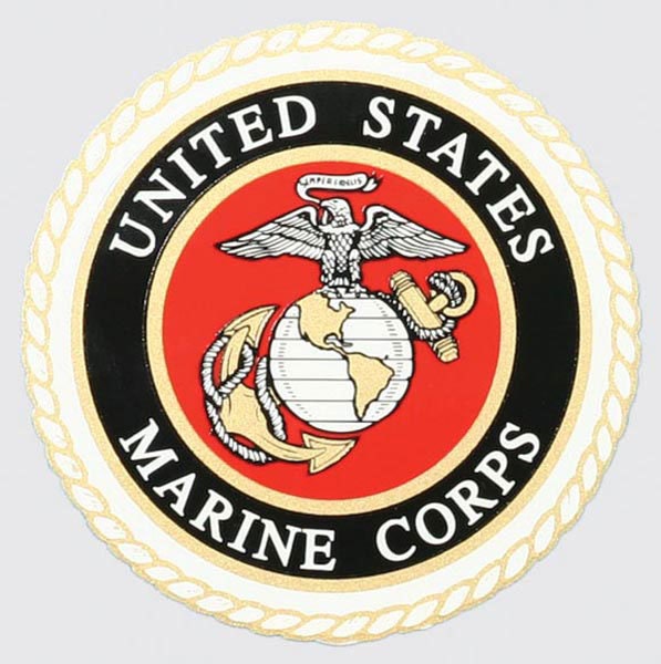 Marine Corps Crest Vinyl Decal Sticker - 4 Inch - United States Marines Corps USMC Clear Decal Car Truck Window Vehicle Military