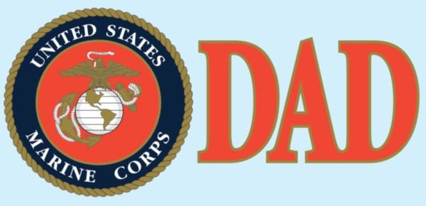 U.S. Marine Corps DAD Vinyl Decal Sticker - 3x6.25 Inch - United States Marines Proud Dad Clear Decal For Car Truck Window Vehicle Military